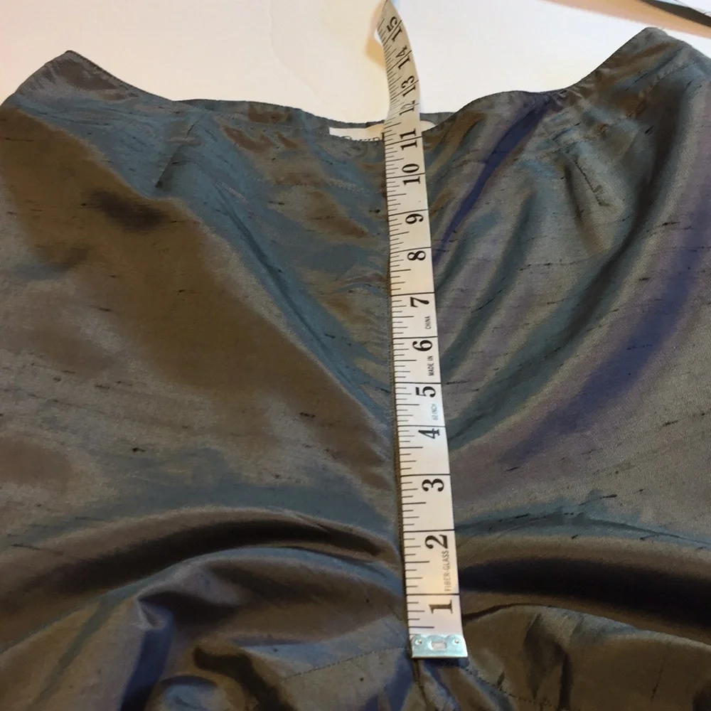 David Brooks Gray Silk Pants with Embroidery and Beading Size 8